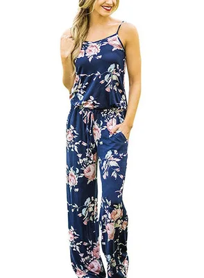 Элегантный комбинезон Boho средства ухода за кожей костюм для женщин модные женские туфли Feminino Combinaison Femme комбинезоны для девоче - Цвет: --0444-blue