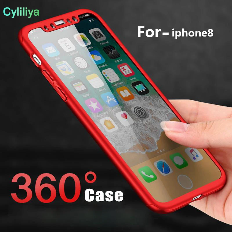 Ультратонкий чехол на 360 градусов с полным корпусом защитный жесткий для iPhone 8Plus X