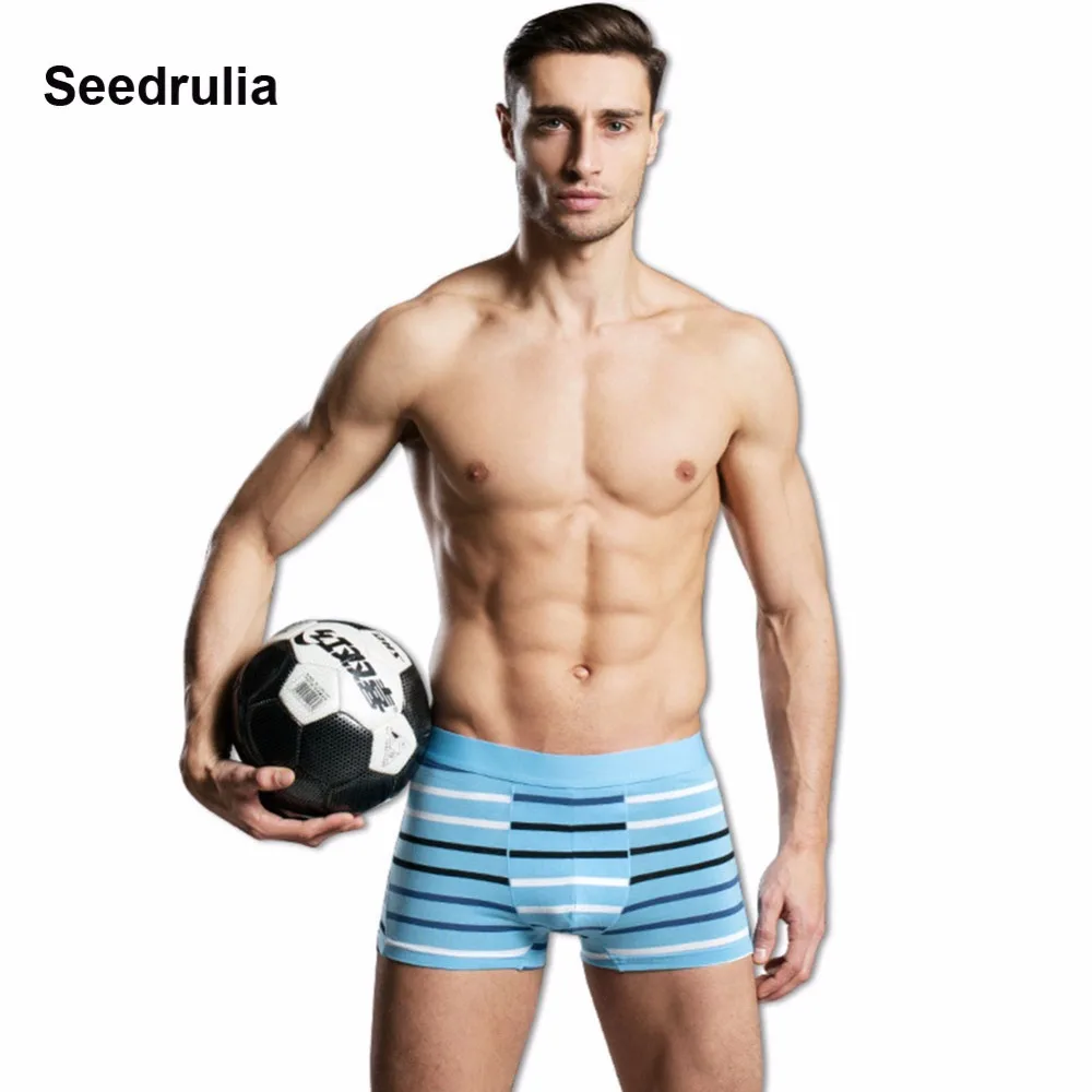 Мужские хлопковые трусы боксеры в клетку свободного покроя|brand underpants|underpants brandmen