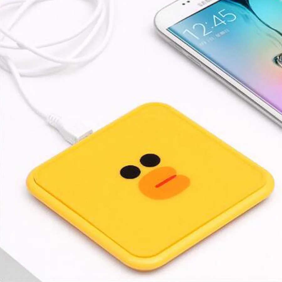 Милое мультяшное Беспроводное зарядное устройство Qi для iPhone X 8 Plus быстрая