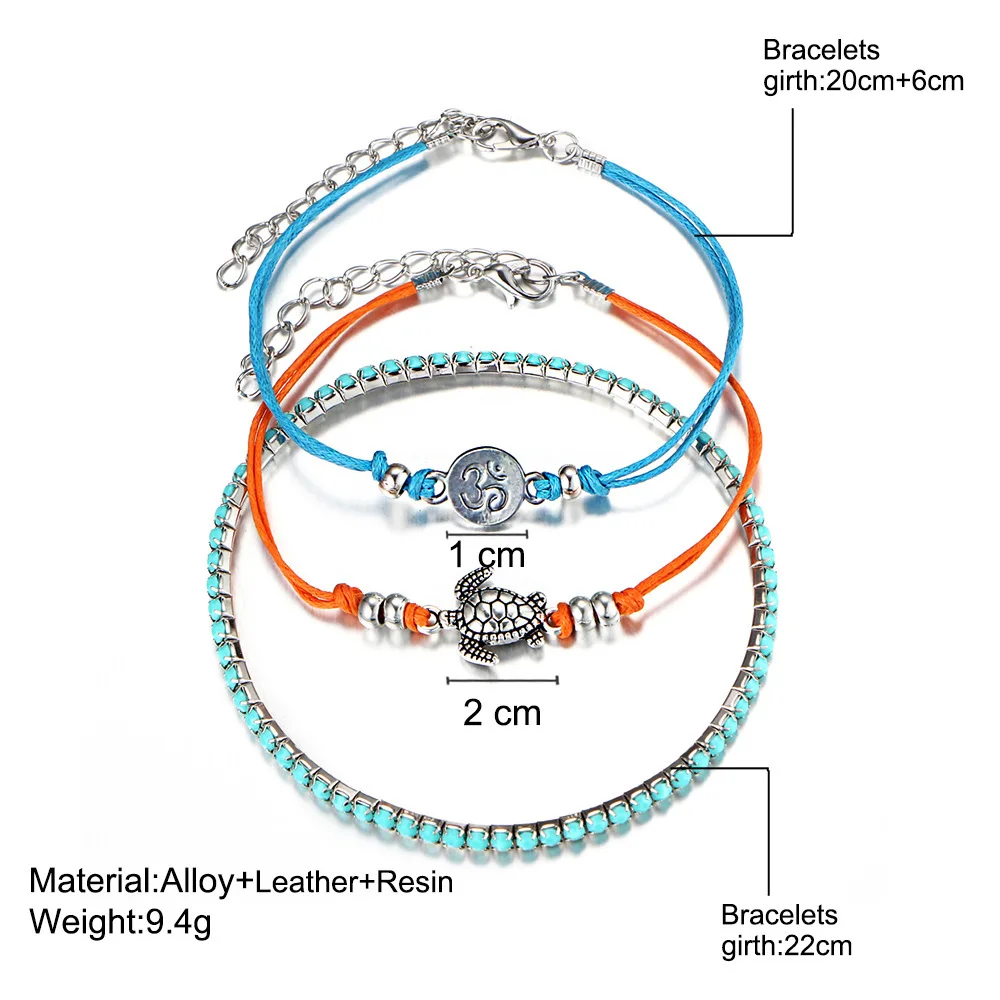 Новый Богемский Браслет на лодыжку браслет черепаха браслеты с бусинами из