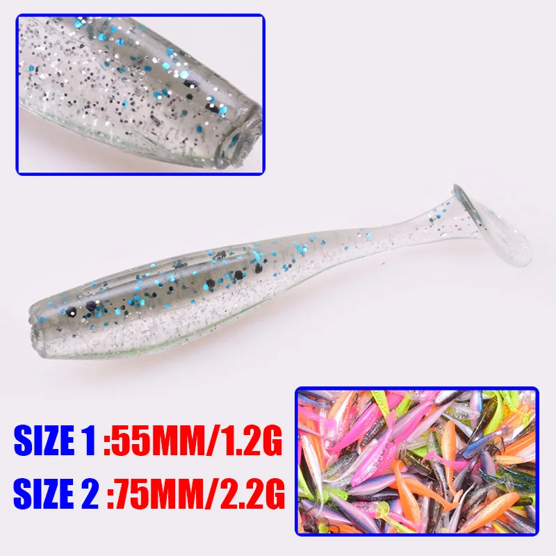 10pcs/Lot Smooth Surface Soft Lures Silicone Bait 5cm 7.5cm Goods For Fishing Sea Fishing Swim Wobblers Bass Artificial Tackle