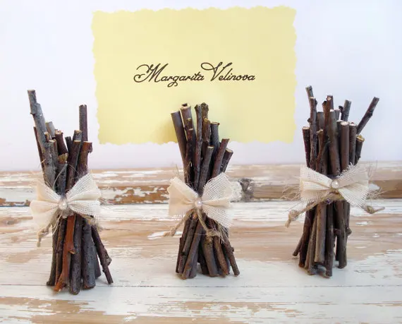 Бесплатная доставка амбар свадьба имя место держателей карт деревянный брунч