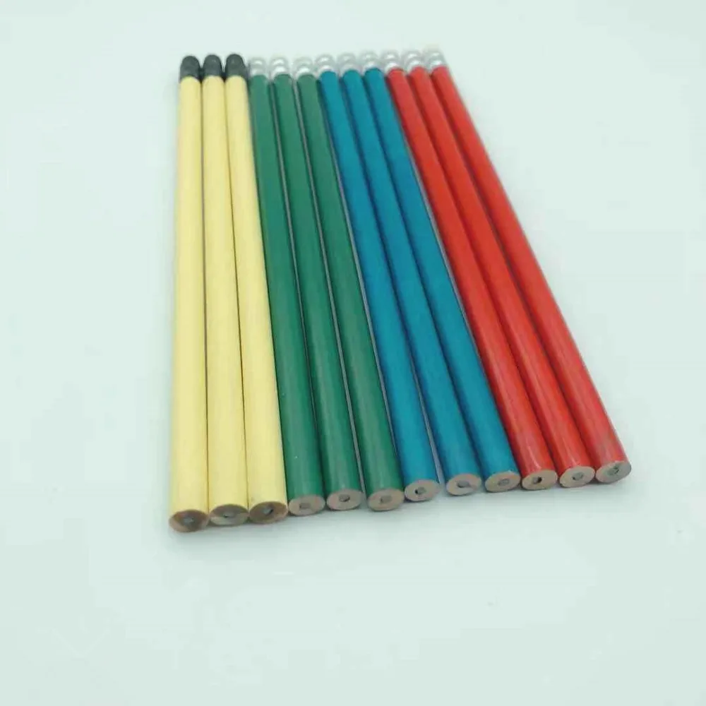 Чистый цвет простой круглый стержень карандаш деревянный hb резиновый для офиса