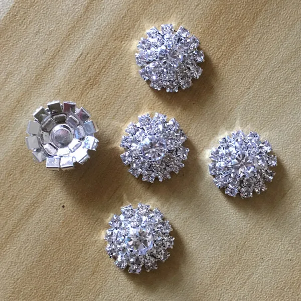 18mm Round Silver CJSIR 10 шт Серебряные Тона AAA прозрачные хрустальные стразы DIY пригласительные украшения плоские пуговицы аксессуары для волос декорации - Цвет: 18mm Round Silver