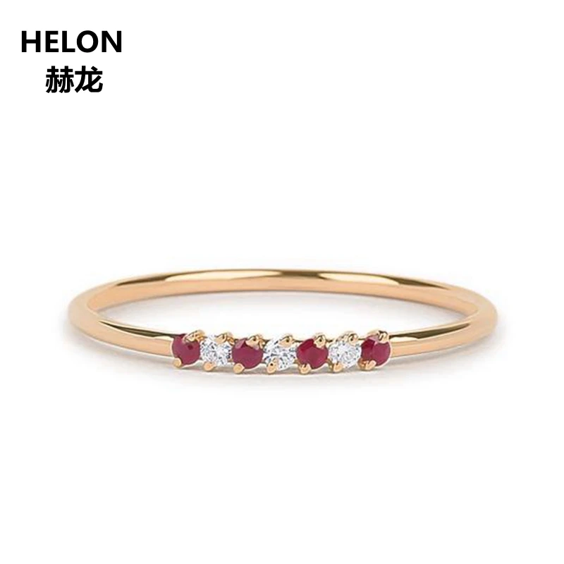 Женское Обручальное кольцо с рубинами однотонное Желтое золото 14 к камнем