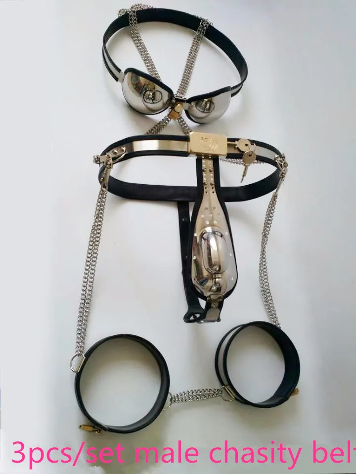 Интимные инструменты для мужчин 3 шт./комплект Мужской Пояс верности + кольцо до