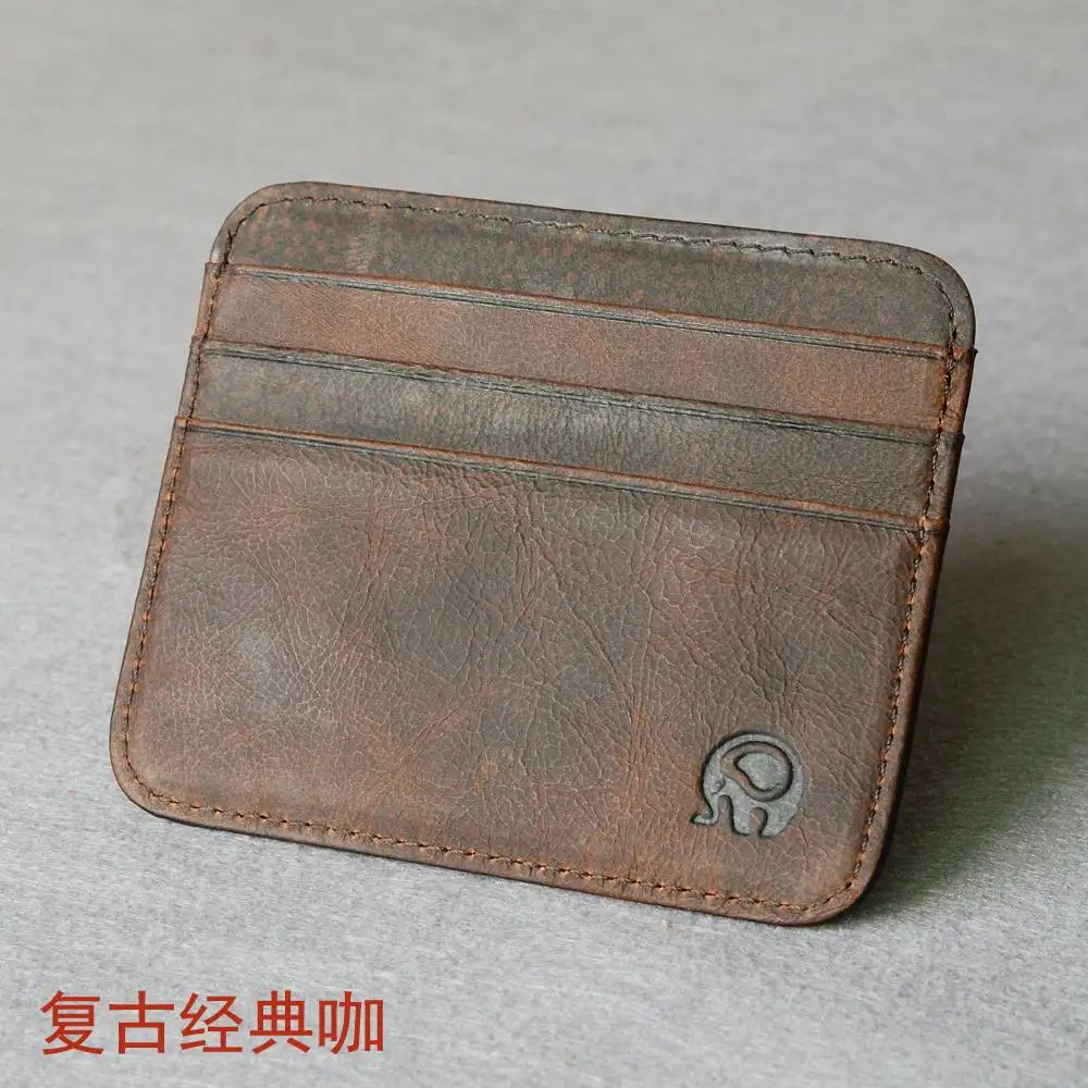 

2018 new Business Card Holder bank cardholder leather cow pickup package bus card holder Slim leather multi-card-bit pack bag