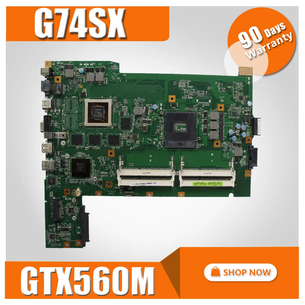 G74SX материнская плата GTX560M 2 Гб 2D 8 память для For Asus G74S ноутбука тест на материнскую