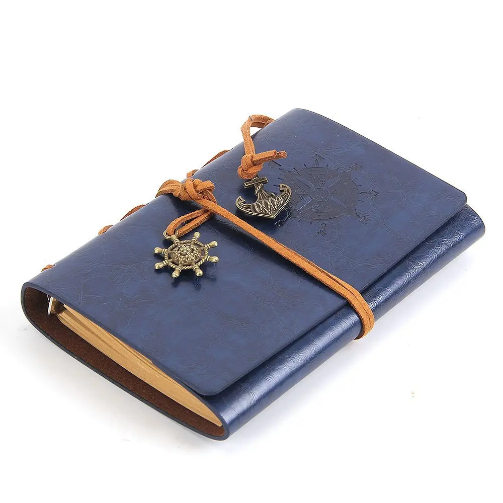 Кожаный блокнот для записей А5 винтажный морской спираль пустая струна