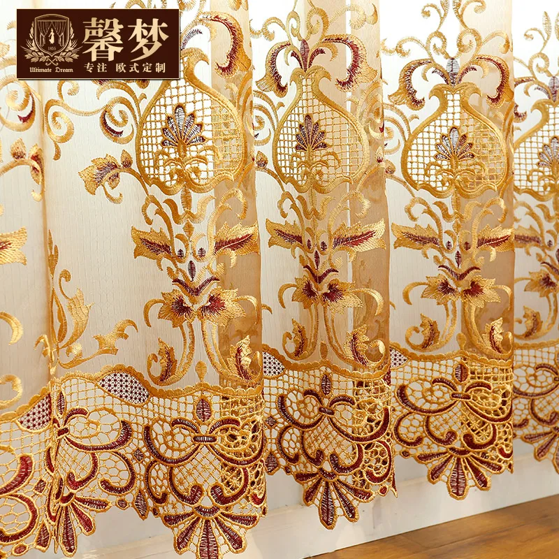 2018 New Sale Curtain Cortina Finished Floor Window High Grade Embroidery Shading Cloth Villa Customization. | Дом и сад