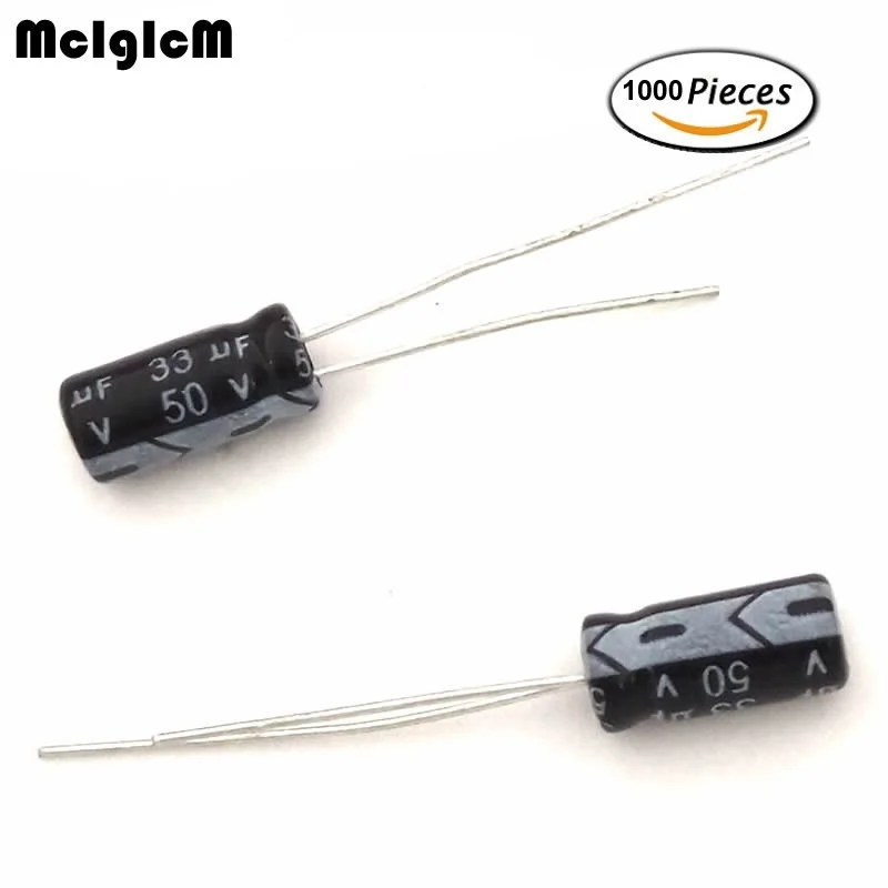 MCIGICM 1000 шт. 336 33 мкФ 16V 25V 50V Алюминиевый электролитический конденсатор 4*7 5*11 6*11