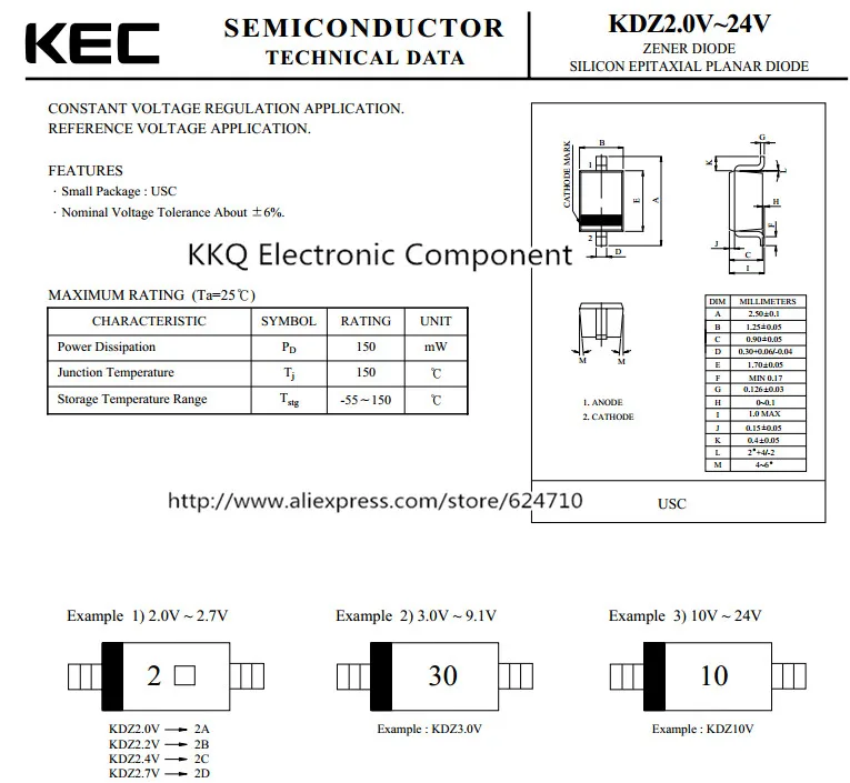 100 ШТ. НОВЫЙ Оригинальный KDZ3.6V KDZ3.6V-RTK 3.6 В 3V6 150 МВт SOD323 SOD-323 СТАБИЛИТРОН ДИОД КРЕМНИЯ