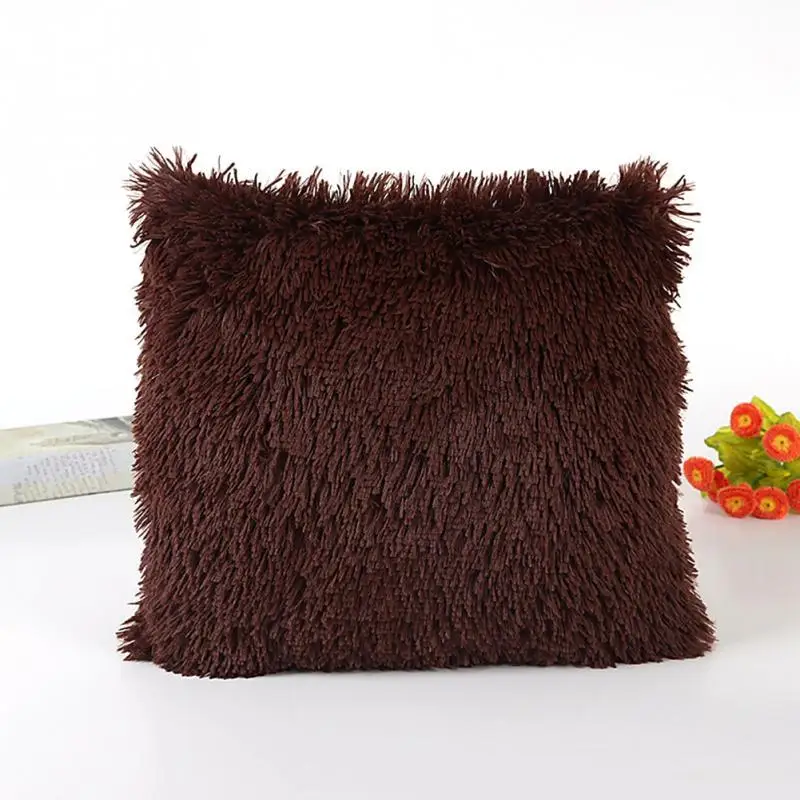 Фото 43*43CM Soft Cushion Cover Home Decor Plush Pillow Case Fur Waist Throw For Car Coffee 12 colors Дом и сад 43*43CM Soft Cushion Cover Home Decor Plush Pillow Case Fur Waist Throw For Car Coffee 12 colors Дом и сад