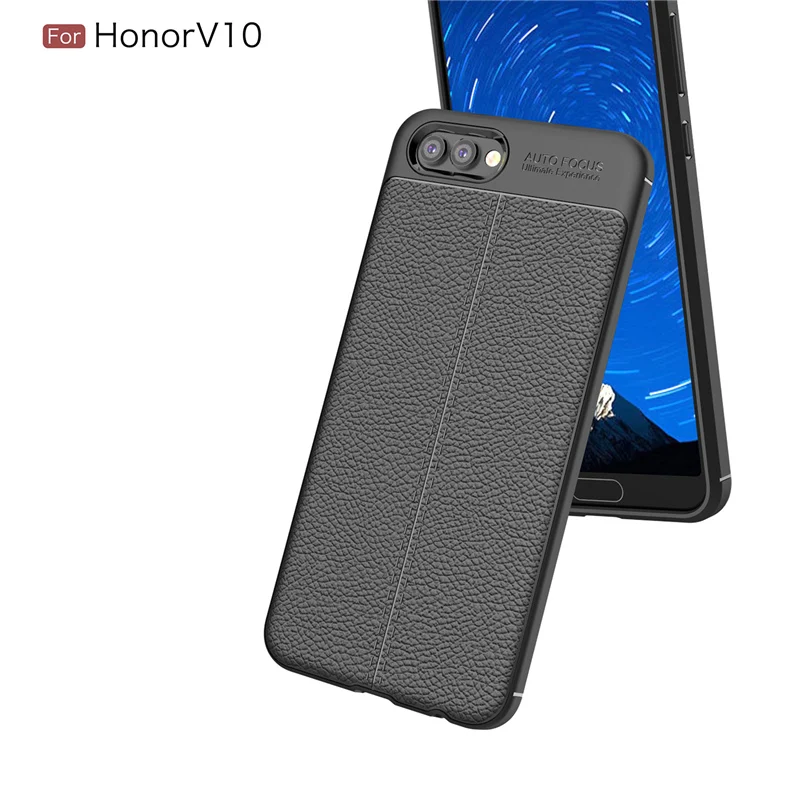 Litchi Texture Soft TPU Cases for Huawei Honor V10 Cover Silicone Case View 10 Back For V9 PLAY | Мобильные телефоны и