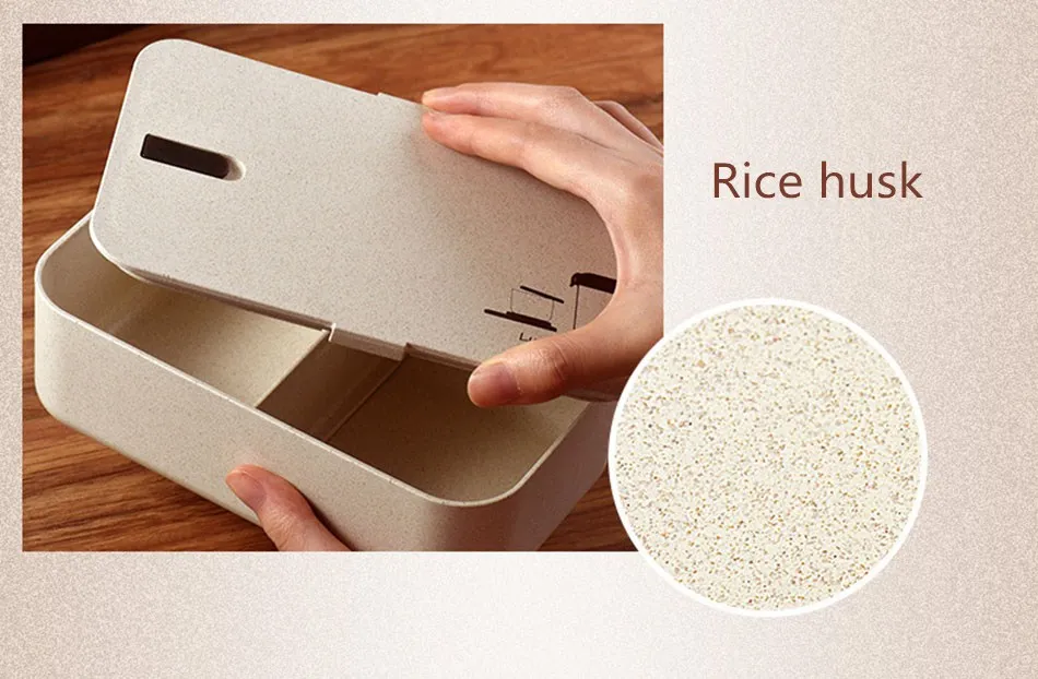 MICCK рисовая шелуха 6 комплектов Ланч-бокс BPA бесплатно Bento box с дагами контейнер для еды Microwavable герметичный контейнер для хранения продуктов