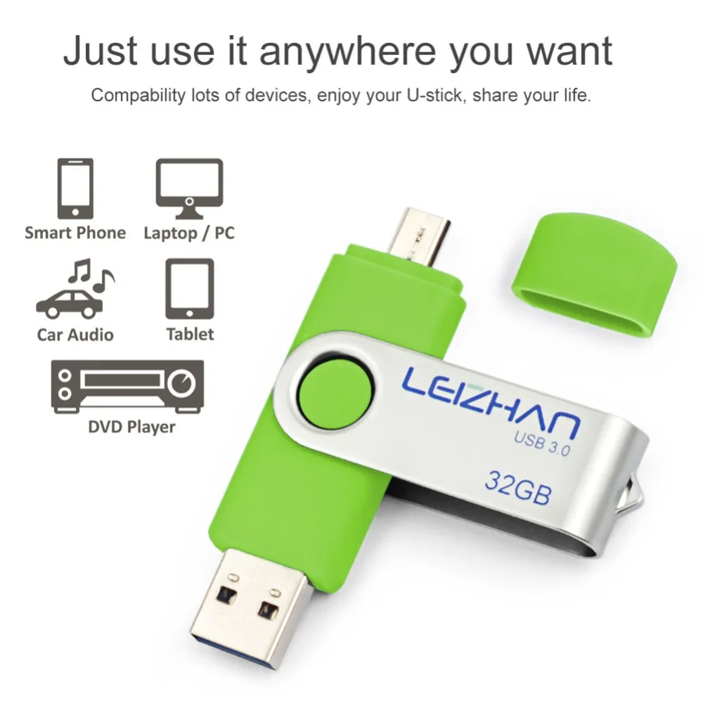 LEIZHAN usb 3 0 флеш-накопитель для Samsung Galaxy S7/S6/S5/S4/S3 128 Гб 64 ГБ 32 16 8 высокоскоростная