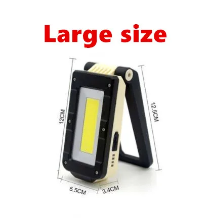 Large Size Портативный COB+ XPE светодиодный фонарик USB Перезаряжаемый светодиодный красный и белый свет магнит крючок Рабочий фонарь+ Встроенный аккумулятор - Мощность в ваттах: Large Size