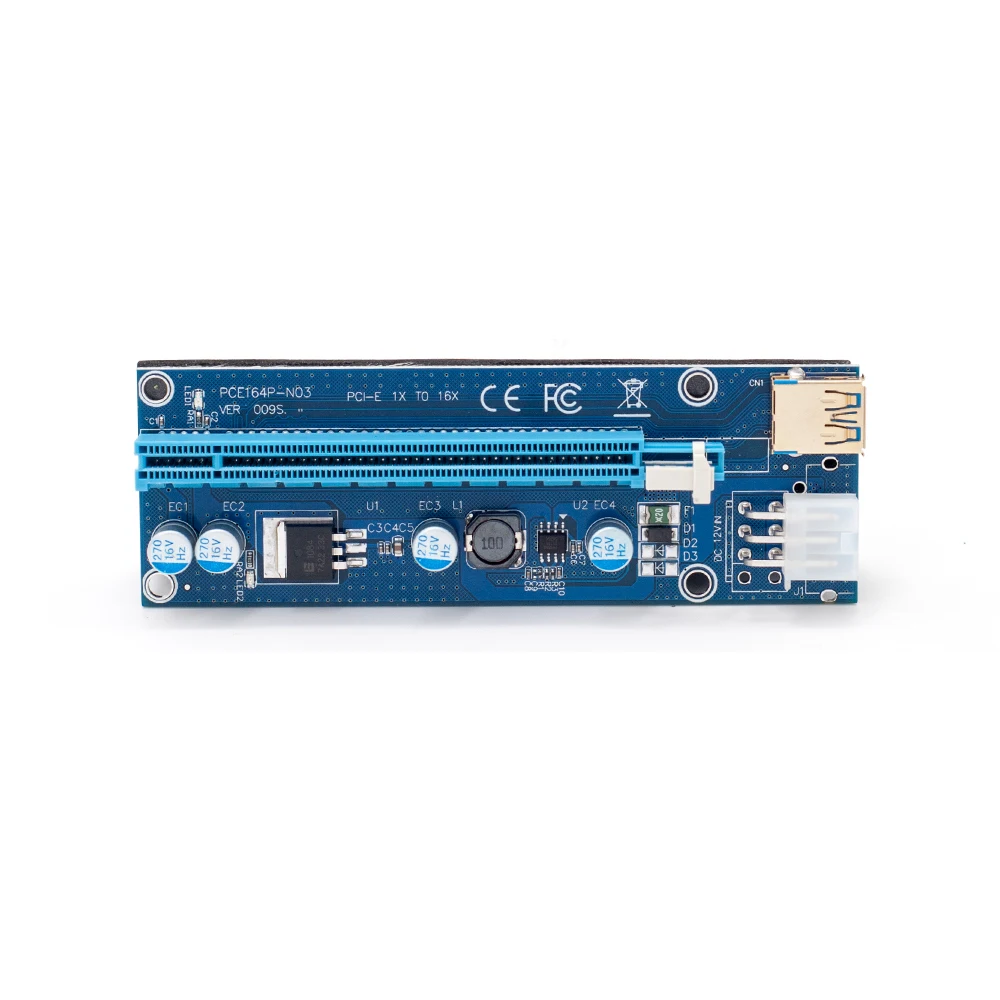 PCI E Riser Express 1X к 16X переходная карта 60 см USB 3 0 SATA 6Pin кабель питания для BTC Bitcoin Mining