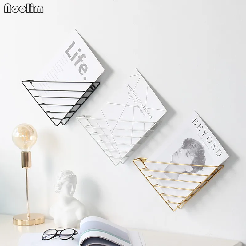 NOOLIM простая железная настенная полка для хранения книжная держатель журналов |