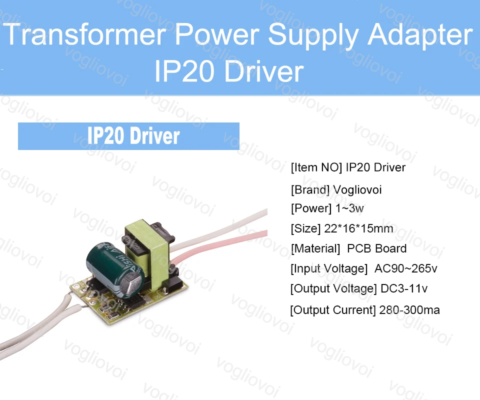 Светодиодный трансформатор 300MA AC110 AC220V IP20 1-3 Вт 4-7 Вт 8-12 Вт 13-18 Вт 18-24 Вт для потолочной лампы прожектора встроенный драйвер PCB