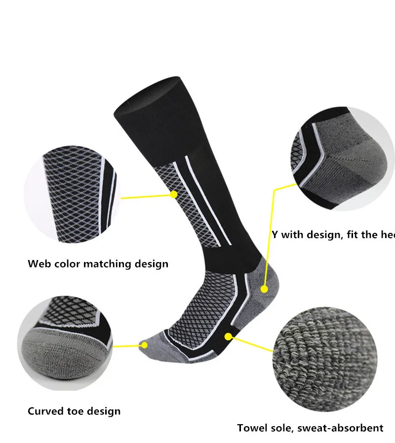 Chaussettes Hiver En Coton Epais Ultra Chaud Pour Homme Et Femme Ski Thermique Sports Snowboard Cyclisme Football Chaussette | Мужская