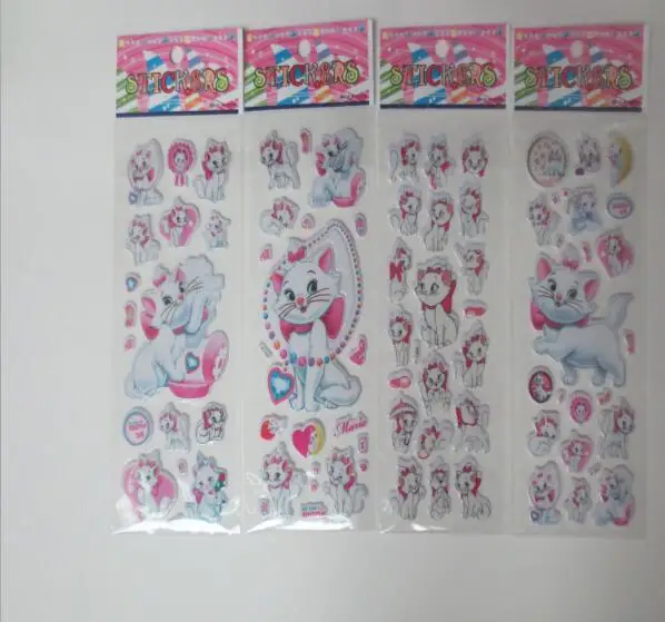Микс 10 листов/лот Мультфильм Marie Cat Pattern Пузырьковые наклейки Классическая