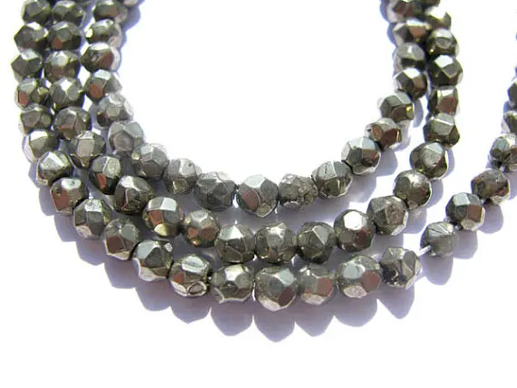 

wholeasle bulk 2 3 4 6 8 10 12mm 10strands genuine pyrite beads teeny iron gold gunmetal round ball & faceted gemstone jewelry b