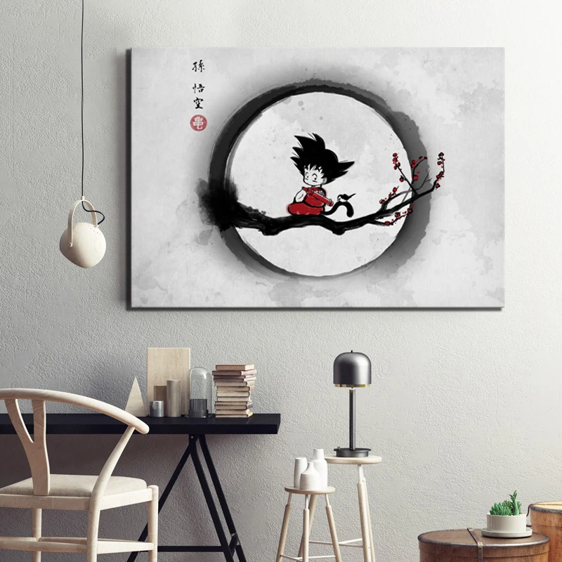 Печать на холсте оформление дома модульный плакат картины 1 панель Goku Dragon Ball стены искусства для гостиной рамки