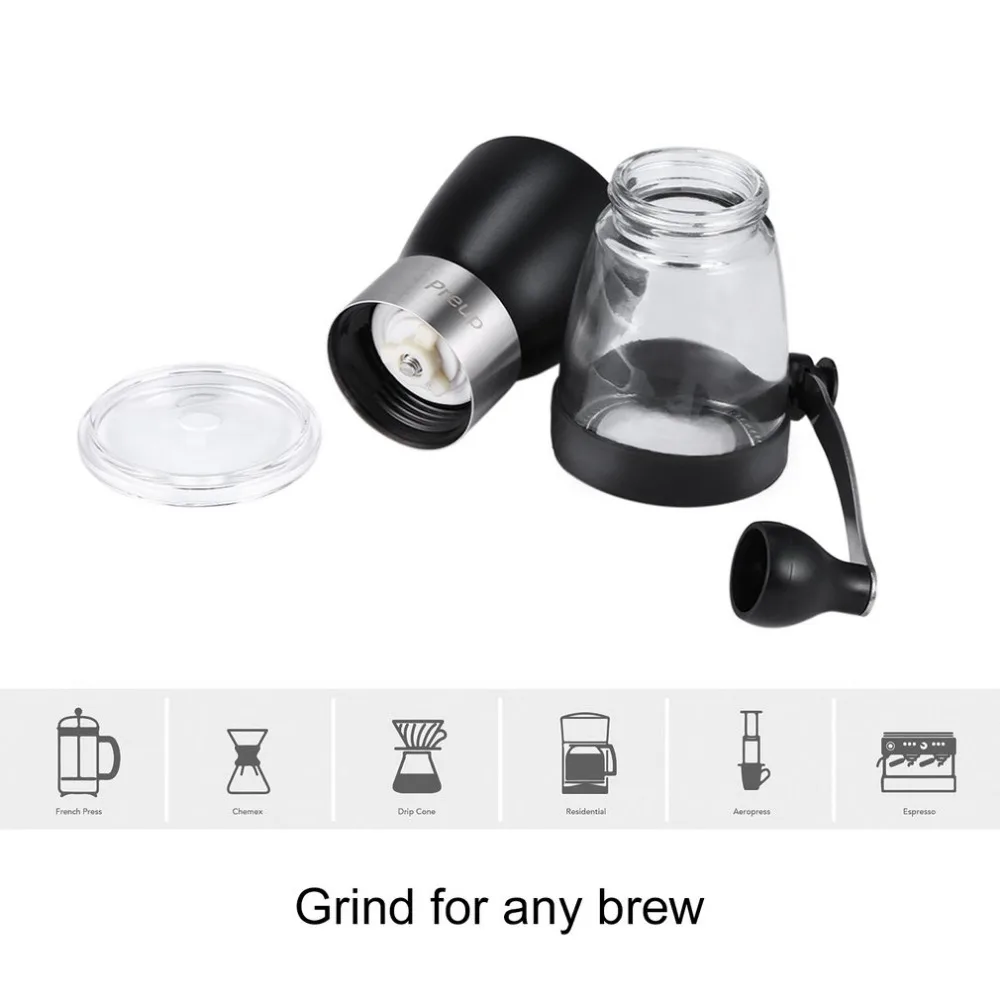 Портативная мини-кофемолка OUTAD из нержавеющей стали ручная кофемолка моющаяся