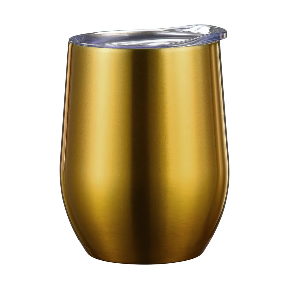 9 oz UV покрытие Сталь Stemless Стекло Нержавеющая сталь стакан с крышкой для Кофе