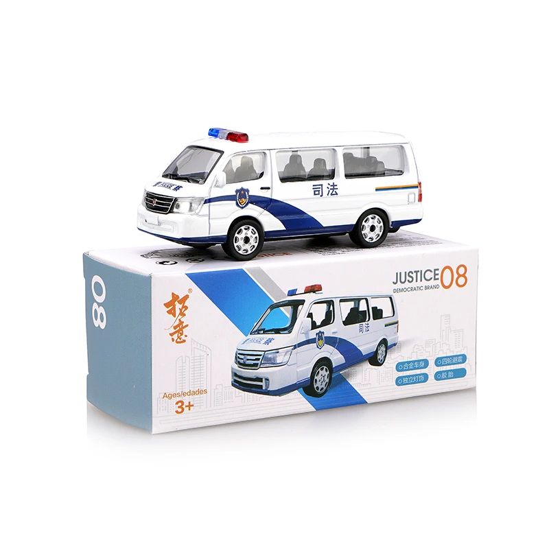 Моделирование 1: 64 Jetta Elan Wuling Hongguang Gold Cup, городское управление, Полицейская машина 01-24 модель автомобиля из сплава