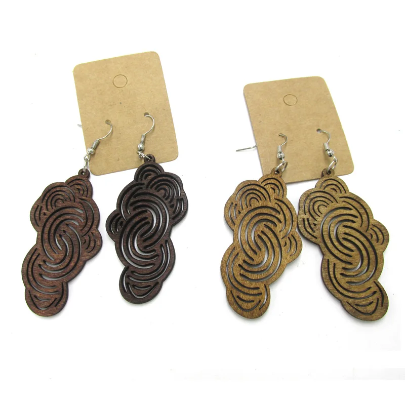 Бесплатная доставка! 5 пар/лот лазерная резка серьги из облачного дерева 2