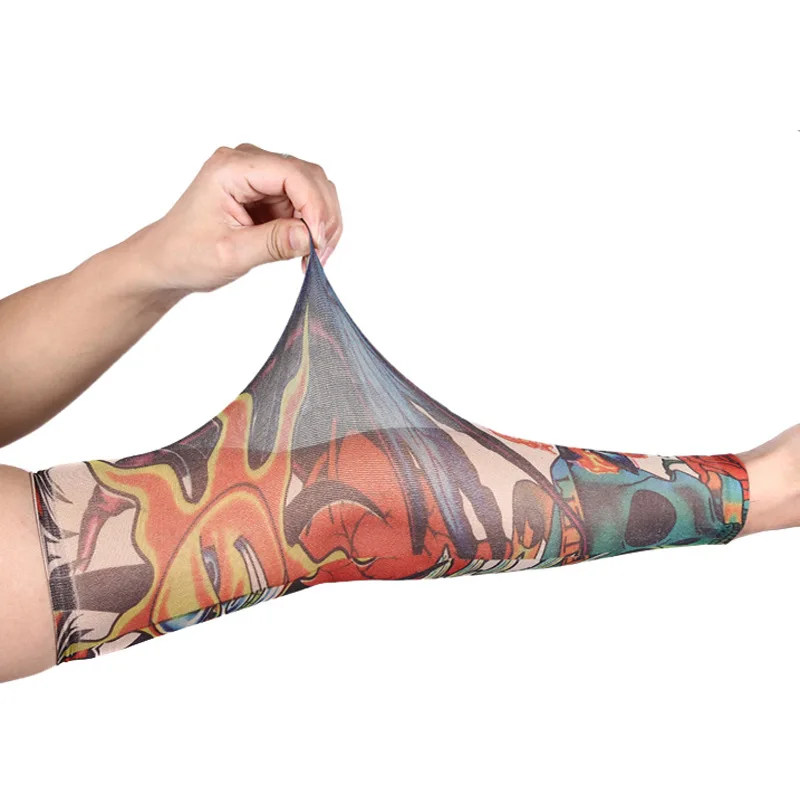 1 шт. комплект с имитацией 3D рукава татуировкой эластичных чулок для рук мужчин и