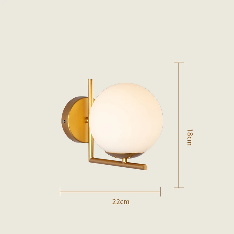 Светильник настенный со стеклянным шаром в скандинавском стиле E27 | Освещение
