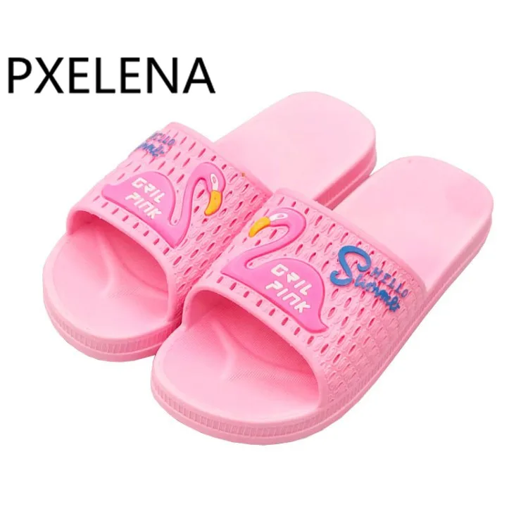 PXELENA/летние домашние тапочки женские пляжные шлепанцы на плоской подошве для