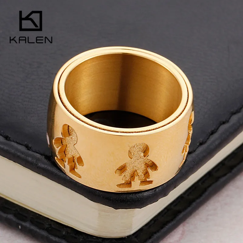 Модные золотые очаровательные кольца Kalen из нержавеющей стали для женщин и