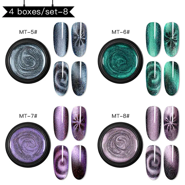 UZH01213 Mtssii 5D кошачий глаз УФ-гель для ногтей Магнит Лазерный лак для ногтей звездное небо эффект лак черная основа нужна для маникюра - Цвет: UZH01213