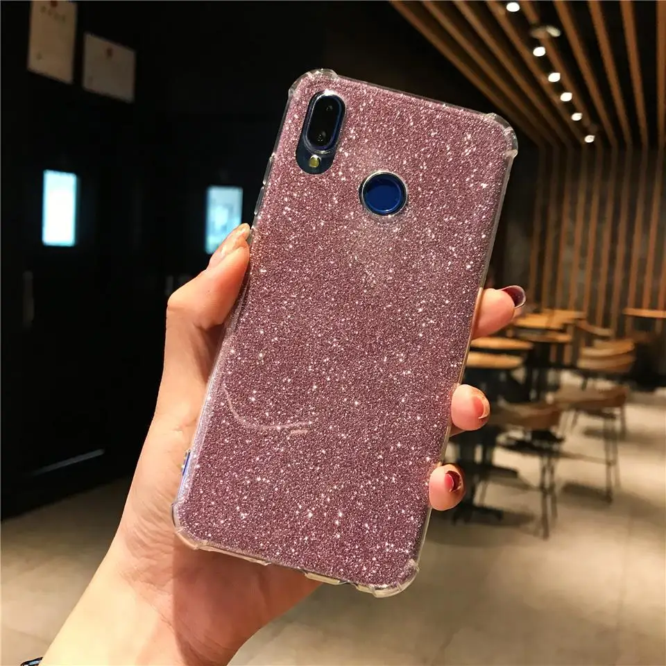 Противоударный Блестящий Защитный чехол для XiaoMi 9 SE 8 Lite A2 A1 Play силиконовый мягкий