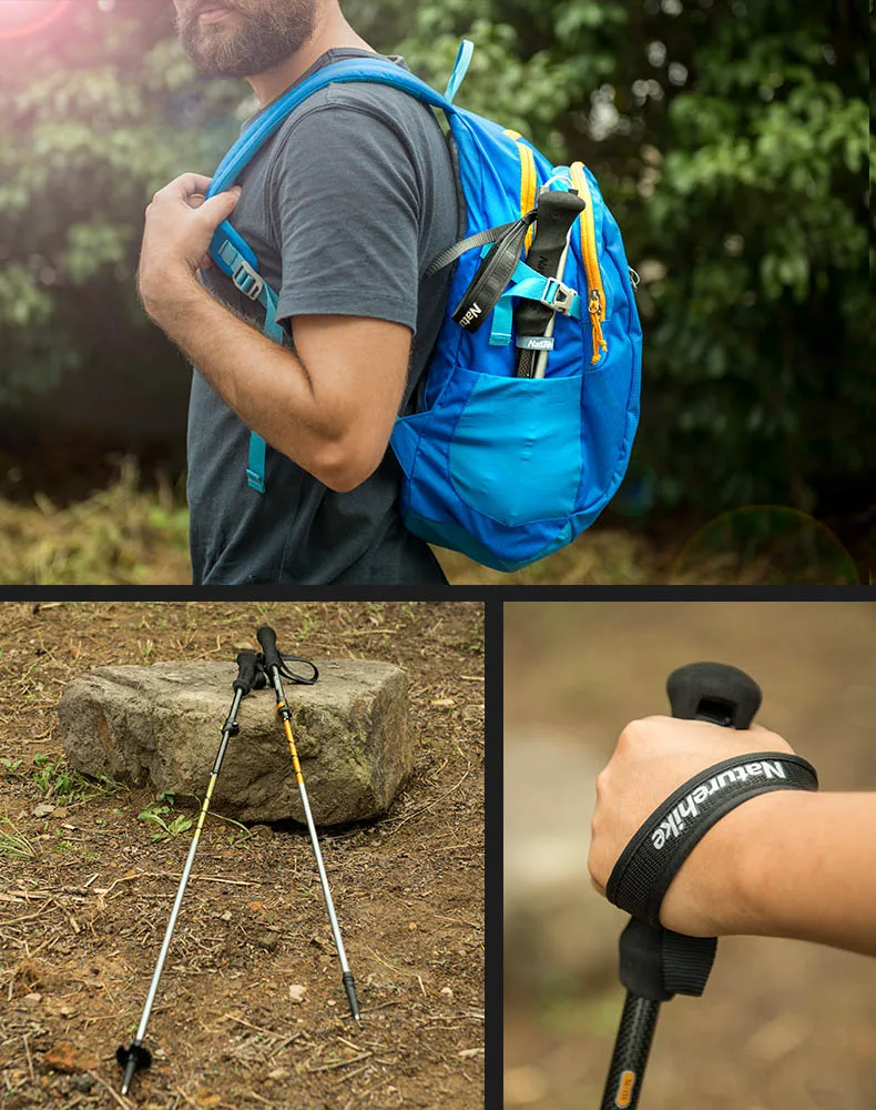 NatureHike 1 шт. 5 секций углеродное волокно Портативный Сверхлегкий Регулируемый трости для прогулок Кемпинг треккинговые палки походные палки