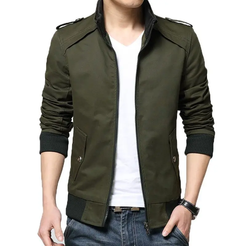 

Spring and autumn New men's jacket cotton wash slimming vertical collar youth casual coat