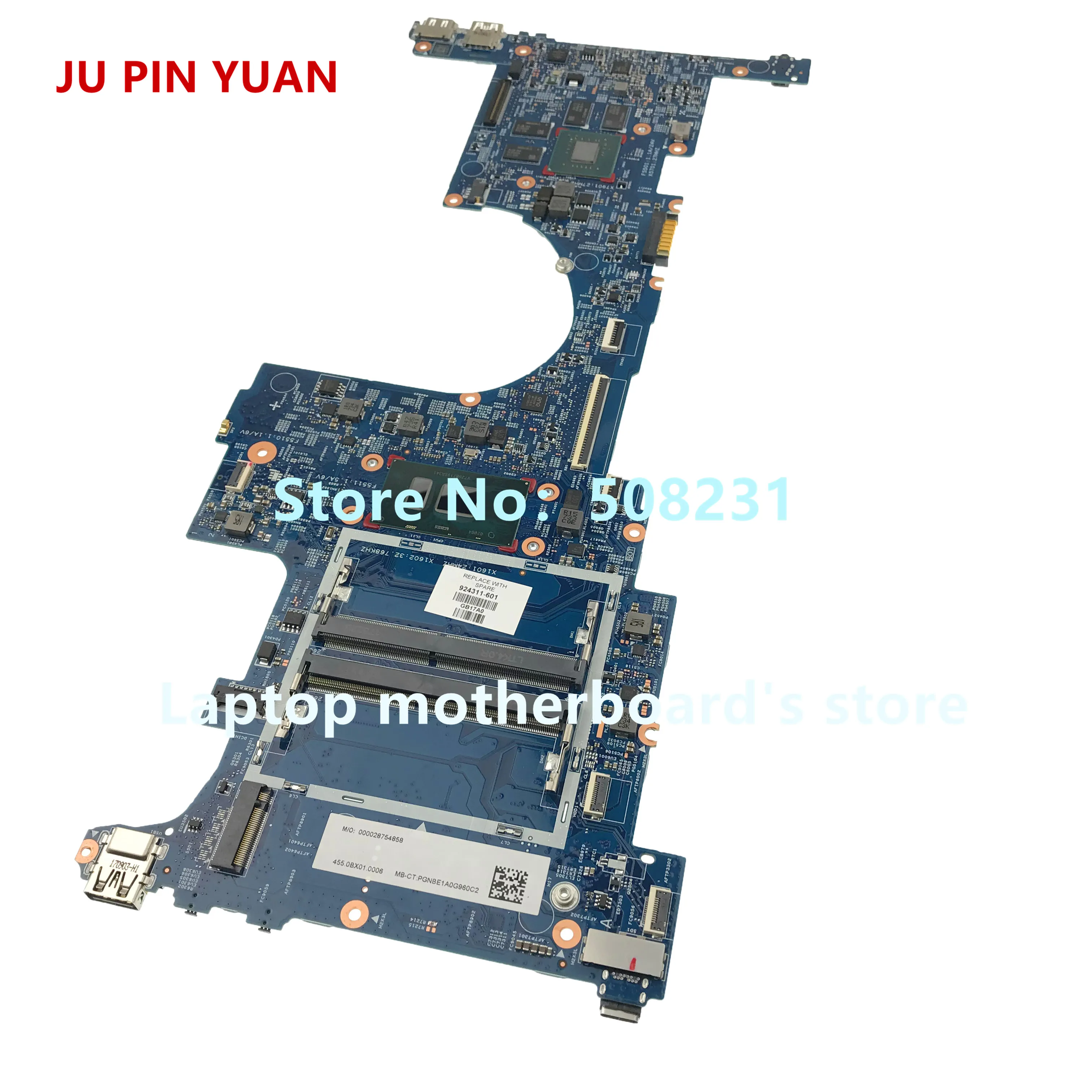 JU PIN YUAN 925525-601 0P2 DA00P2MB6D0 Laptop motherboard For HP 240 G6 Laptop 14-BW Notebook PC E2-9000 fully Tested
