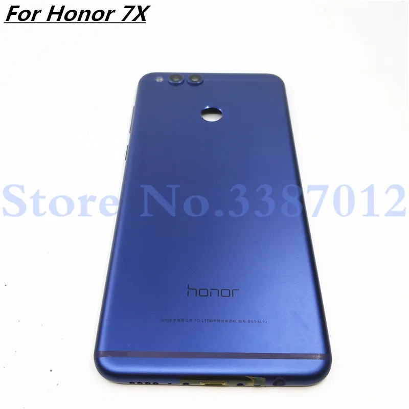 Для huawei Honor 7X запасные части Задняя крышка батареи корпус+ боковые кнопки+ камера вспышка Замена объектива
