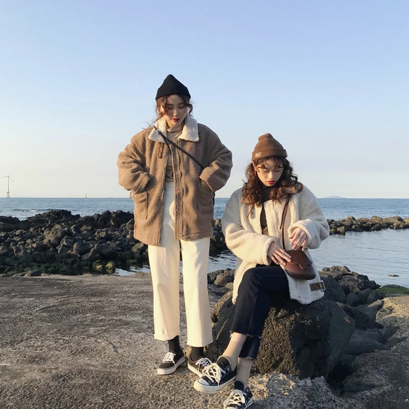 Modis куртка из овечьей шерсти с искусственным мехом зимняя теплая меховая Женская