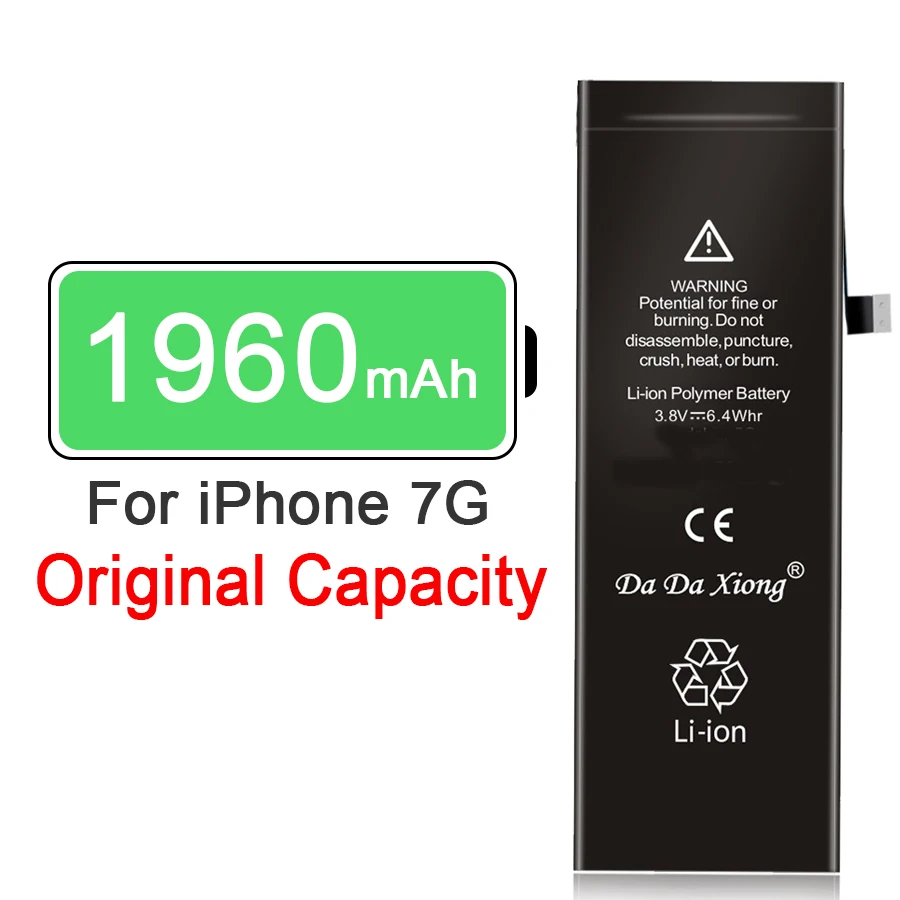 Новинка, для iPhone 7, 7 Plus, 7 plus, Оригинальная батарея, батарея для мобильного телефона, батарея большой емкости, сменная батарея, батарея для iPhone7, 7p - Цвет: 1960mAh For iPhone 7
