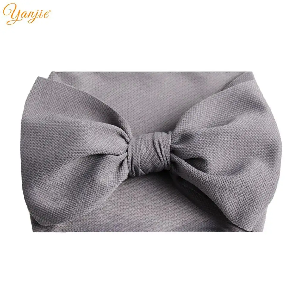 7 inch bow-gray 7 дюймовая повязка на голову с большим бантом для девочек, г., однотонные большие банты для волос, эластичные тюрбан, повязка на голову, детский топ с бантом, повязка на голову, аксессуары для волос - Цвет: 7 inch bow-gray
