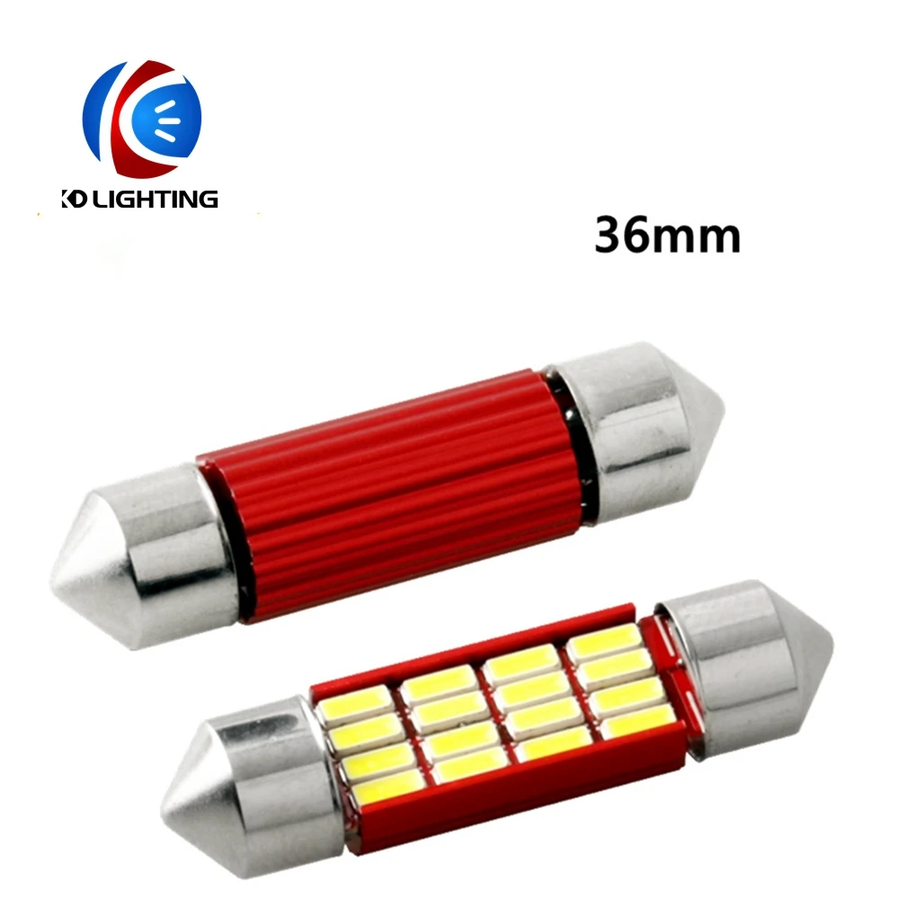 KD 10 шт./лот Festoon 31-36-39-41mm автомобильная светодиодная лампа C5W супер яркая 4014 SMD Canbus