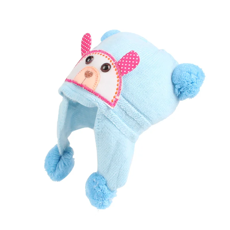 Вязаные шапки с милым медведем для новорожденных вязаные маленьких девочек