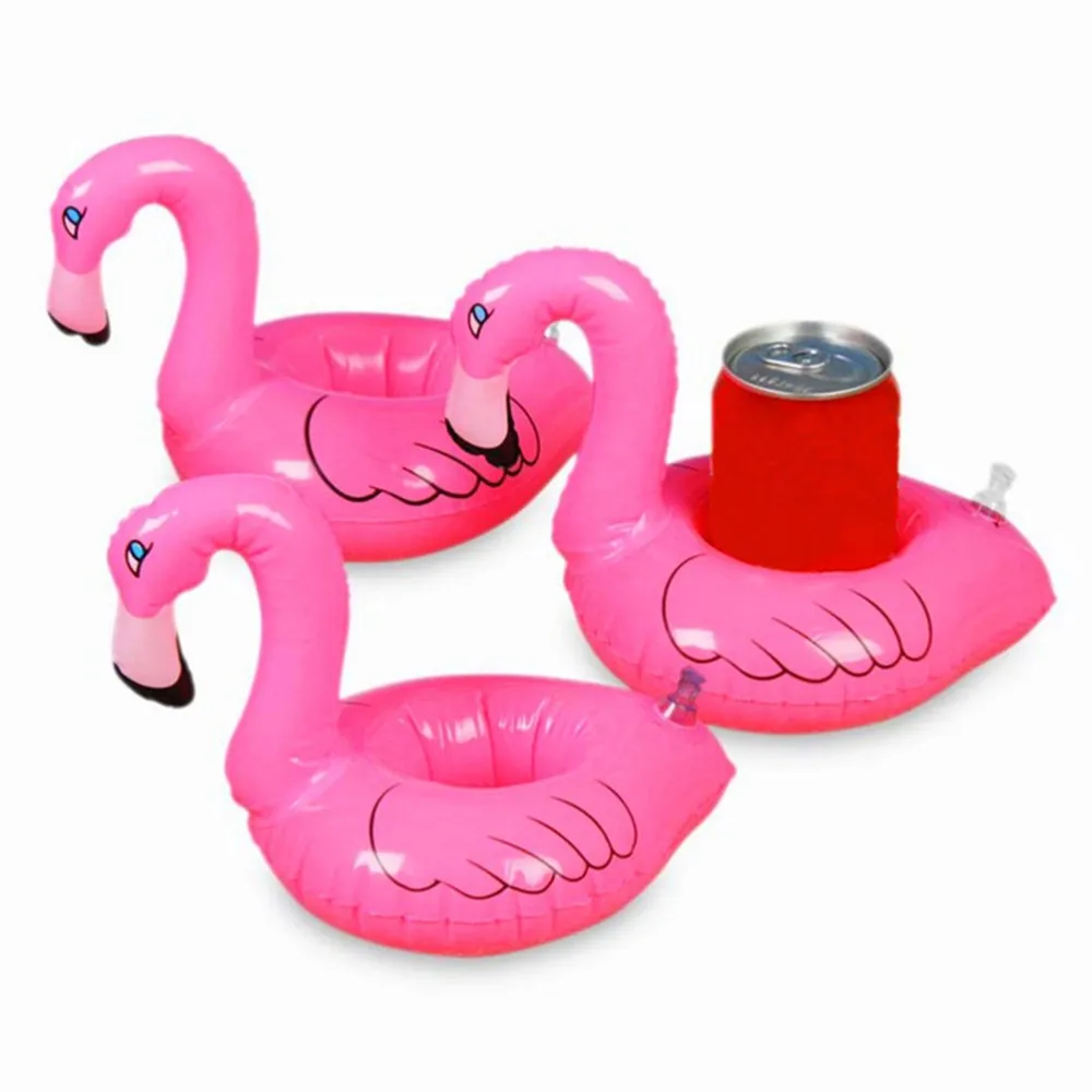5pcs Mini Flamingo pool float Drink Holder Can Inflatable Floating Swimming Pool Bathing Beach Pool Party Kid pool Toy
