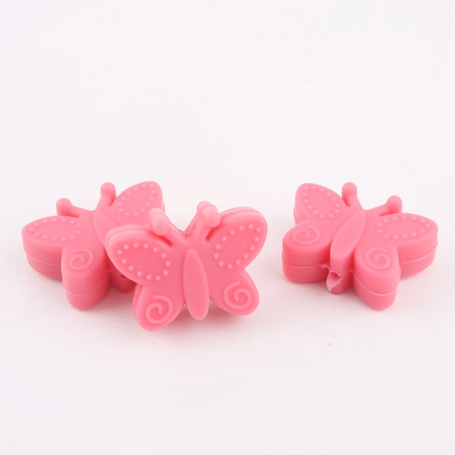 Beads Hot Pink Укусы 5 шт. детский силиконовый Прорезыватель для зубов из бусин бабочка перле силикон для DIY игрушечное ожерелье браслет детские товары детский Прорезыватель - Цвет: Beads Hot Pink